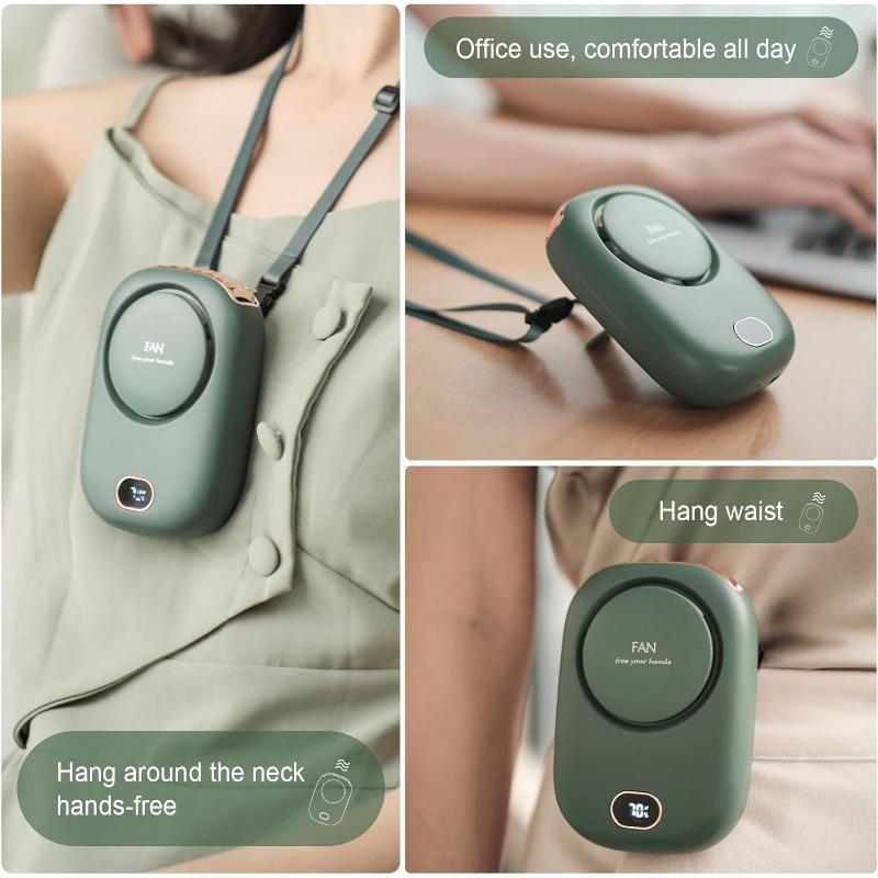 Portable Hanging Neck Fan Mini Cooling Waist Fans Bladeless USB Rechargeable Sports Cooler Fan Long Endurance for Outdoor Sports