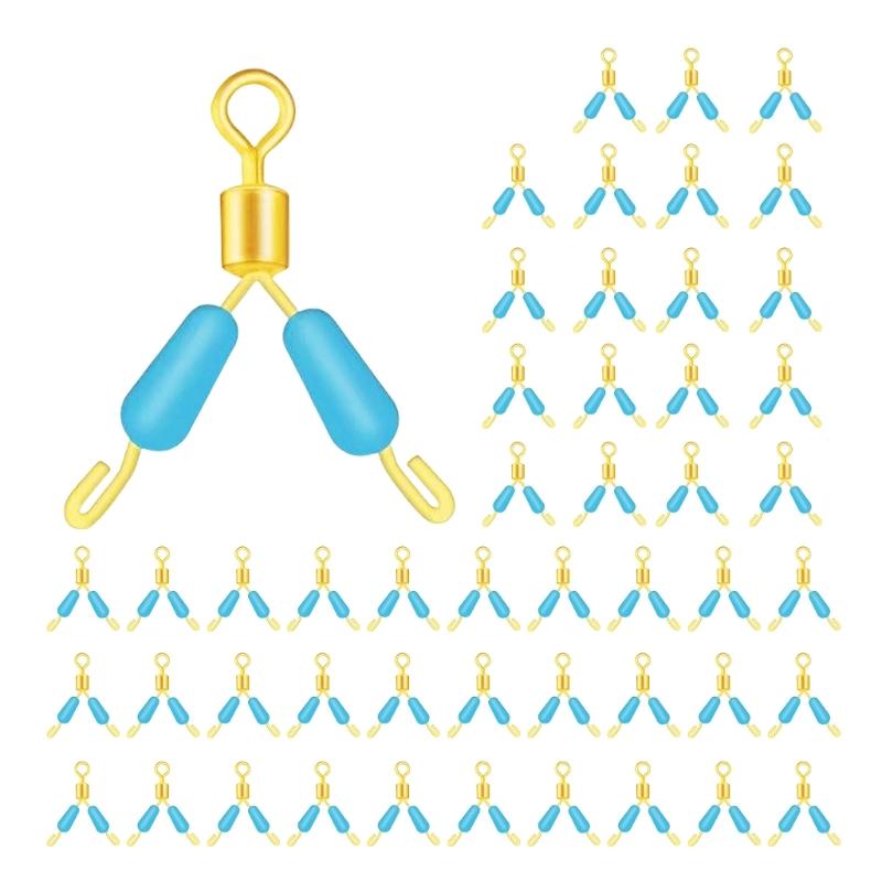 

50Pcs Silicone Quick Sub Line Clamp Fishing Float Sinkers Stop Fishing Quick Hook Splitters Flexible Fork Sub Line Clamp L