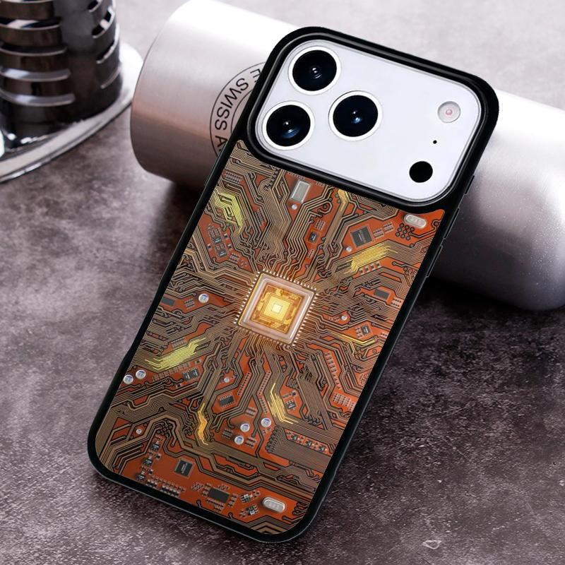 Motherboard Circuit Board Phone Case for iPhone 17 16 15 Pro Max Air 14 13 12 11 Plus Shockproof Capa Cover