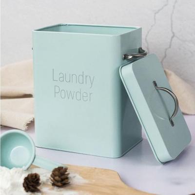 Removable Anti-rust with Spoon Washing Dispenser Laundry Container Sealed Box Washing Powder Box