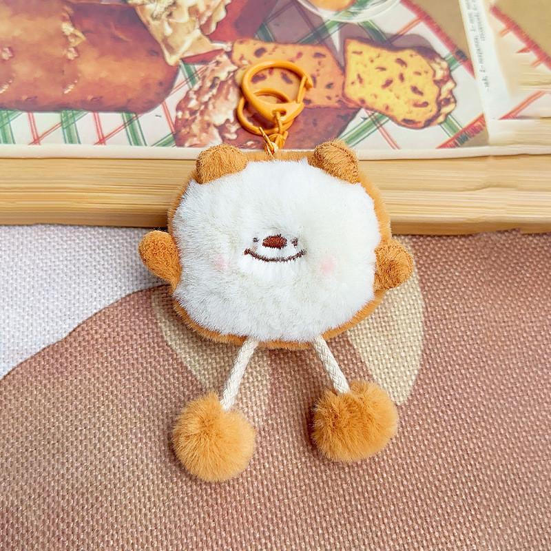 Bread Toast Sausage Adorable Mini Bear Plush Keyring Extensible Feet Kid Cartoon