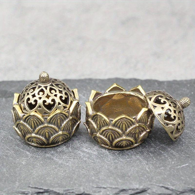 2pcs Decorative Incense Burner Copper Incenser Holder Censer Desktop Ornament for Shop Office Home