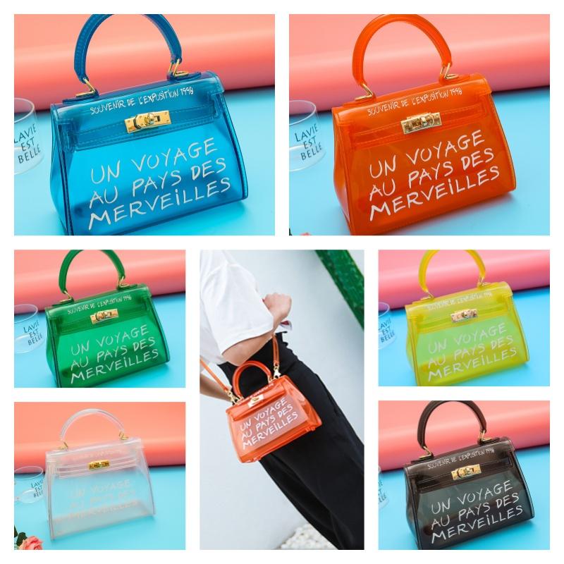 Candy-colored Transparent Shoulder Bag For Women Pvc Material Jelly Bag Medium Size Ideal For Daily Wear