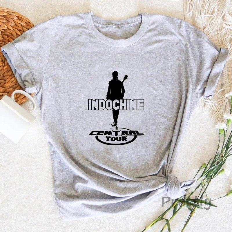 

Футболки рок-группы Indochine Central Tour, уличная женская летняя футболка с коротким рукавом, винтажная женская одежда с графическим принтом, унисекс M