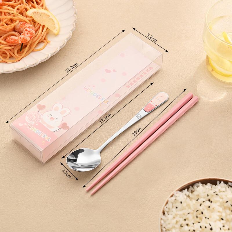 Ru Han Cartoon Kids Portable Stainless Steel Cutlery Set
