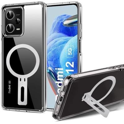 Etui - E.F.CONNECTION - Dla Xiaomi Redmi Note 12 5G - Silikon Przezroczysty - Wstrząsoodporny - Uchwyt Magnetyczny
