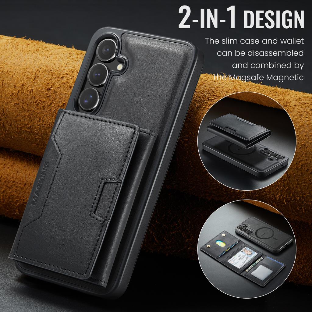 MAGKING K4 Series For Samsung Galaxy S26+ Magnetic Case Detachable Wallet PU TPU PC Phone Cover
