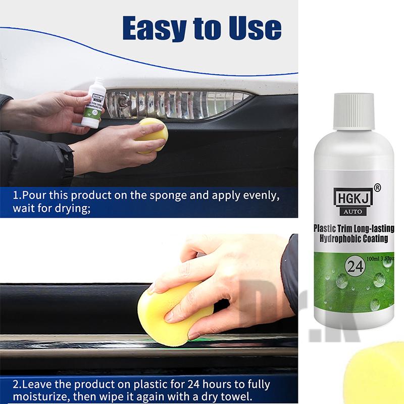 Plastic Restore Revitalizer Plastic Renovator Long Lasting Coating For Car Rubbers Refurbish Clean Gloss Black Shine