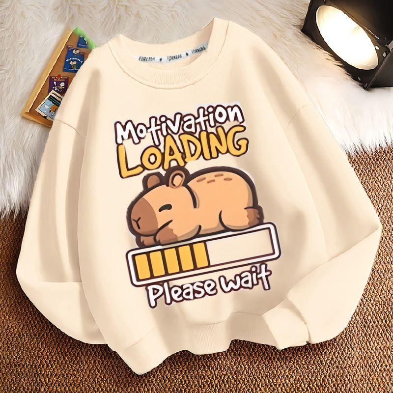 

Cute Capibara Sweatshirt for Children, Casual Top for Boys and Girls Spring and Autumn 160