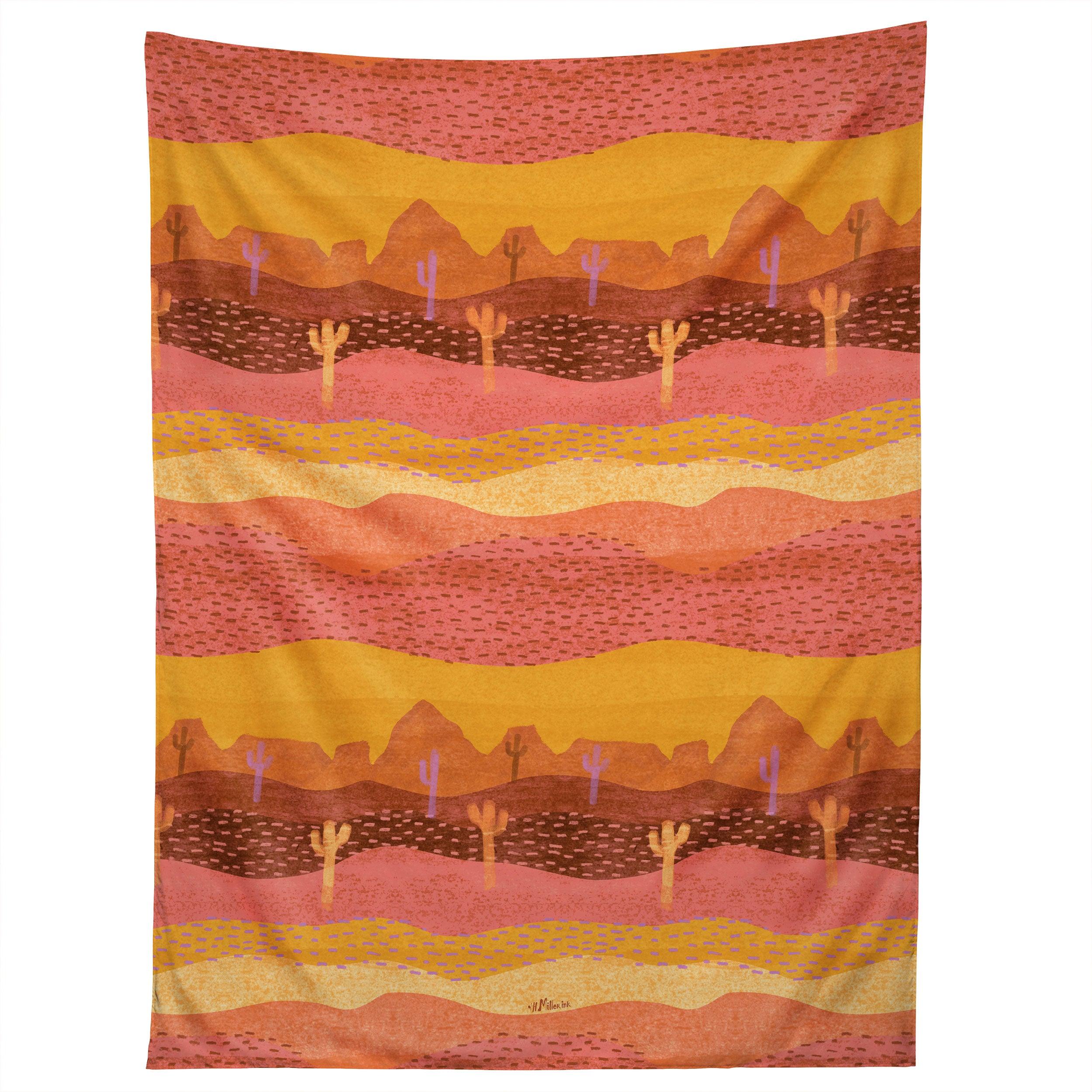 VINTAGE WESTERN DESERT LANDSCAPE tapestry 75x100 чёрный