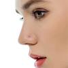 10Pcs Stainless Steel Screw Shaped Nose Studs Rings Square Round CZ Nose Ring Labret Nose Piercing Jewelry Silver Tone