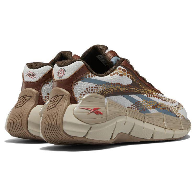 Reebok Jurassic World x Zig Kinetica 2.5 Unisex Stark Grey Peat Grizzly Brown Atrociraptors Running Sneakers HQ6263
