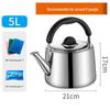 304 Stainless Steel Whistling Kettle for Gas & Induction, Large Capacity