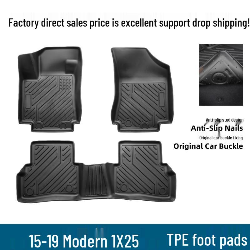 Hyundai IX25 Floor Mats (2015-2019) - Easy-Clean, Anti-Slip, Eco-Friendly TPE Interior Upgrade