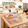 Clear Drawer Organizer Stackable Storage Box 5 Sizes Makeup Organizer Tray Vanity Cosmetic Storage Bins for Bathroom