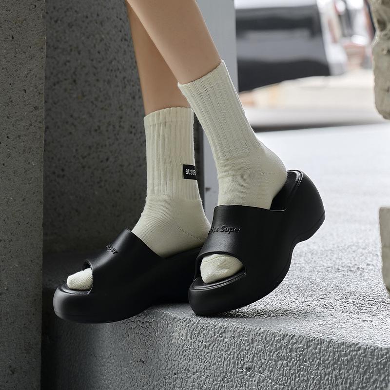 Premium sandals women's shoes women's outer wear breathable heightening beach sandals trendy fashion non-slip slippers one-word