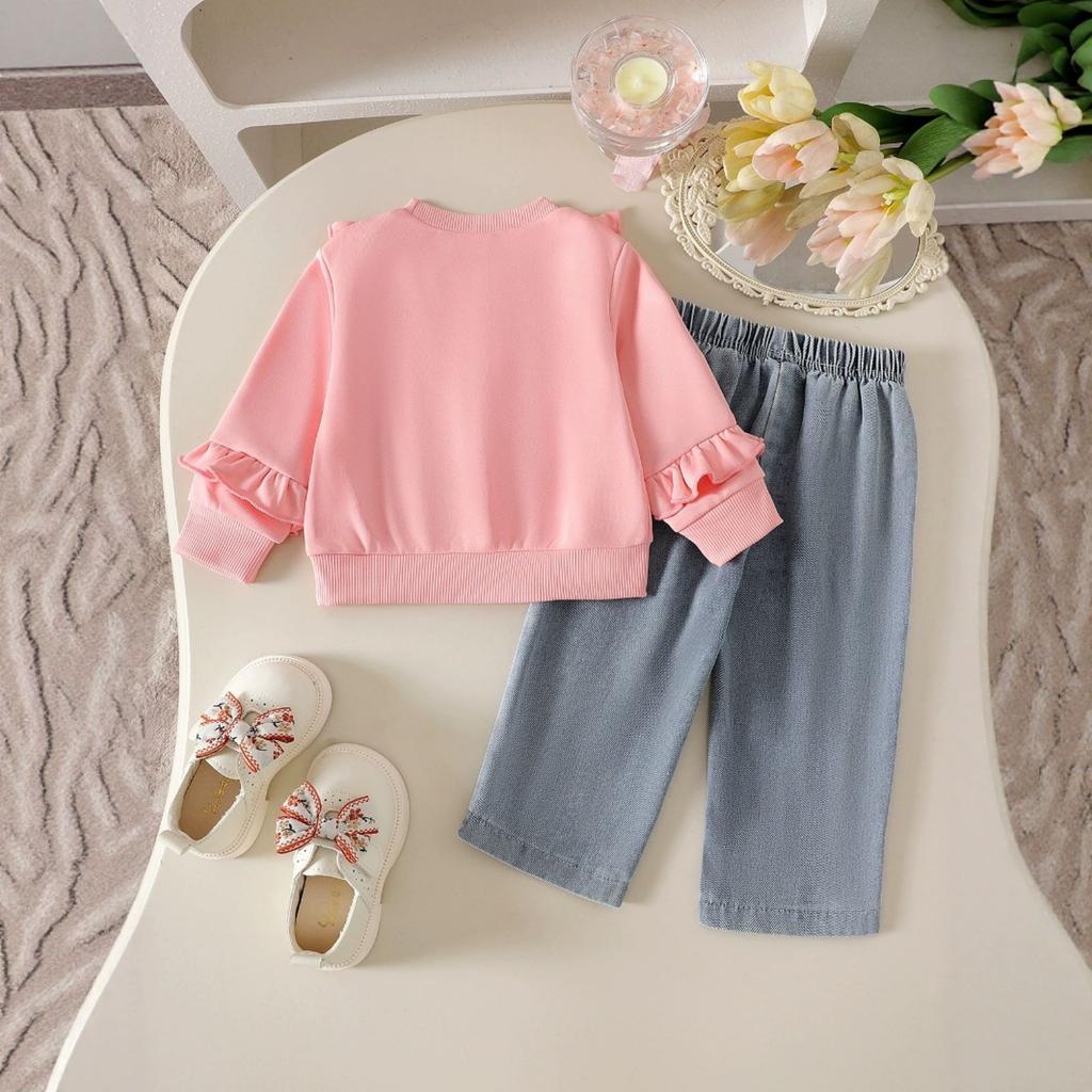 Kids Casual Long-Sleeve Set, Comfortable Daily Wear Outfits