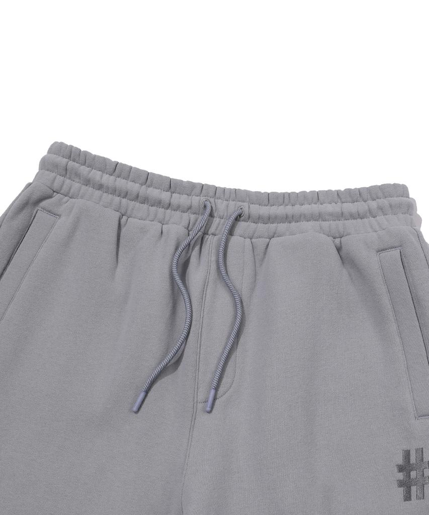BEENTRILL Essential Hashtag Logo Brushed Sweatpants (Light Grey)