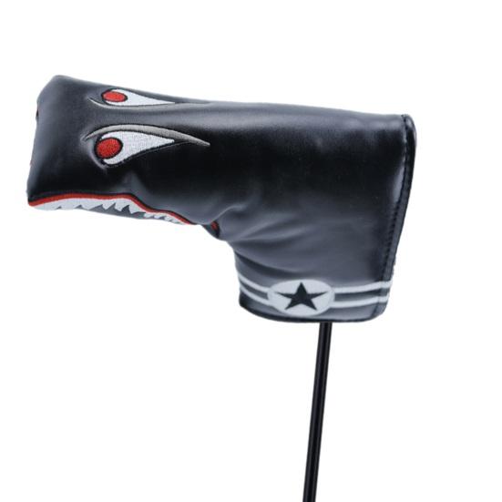 Golf Putter Cover Dustproof Velvet Lining Wear Resistant Exquisite Pattern Waterproof Faux Leather Golf Club Head Cover Golf Putter Protector