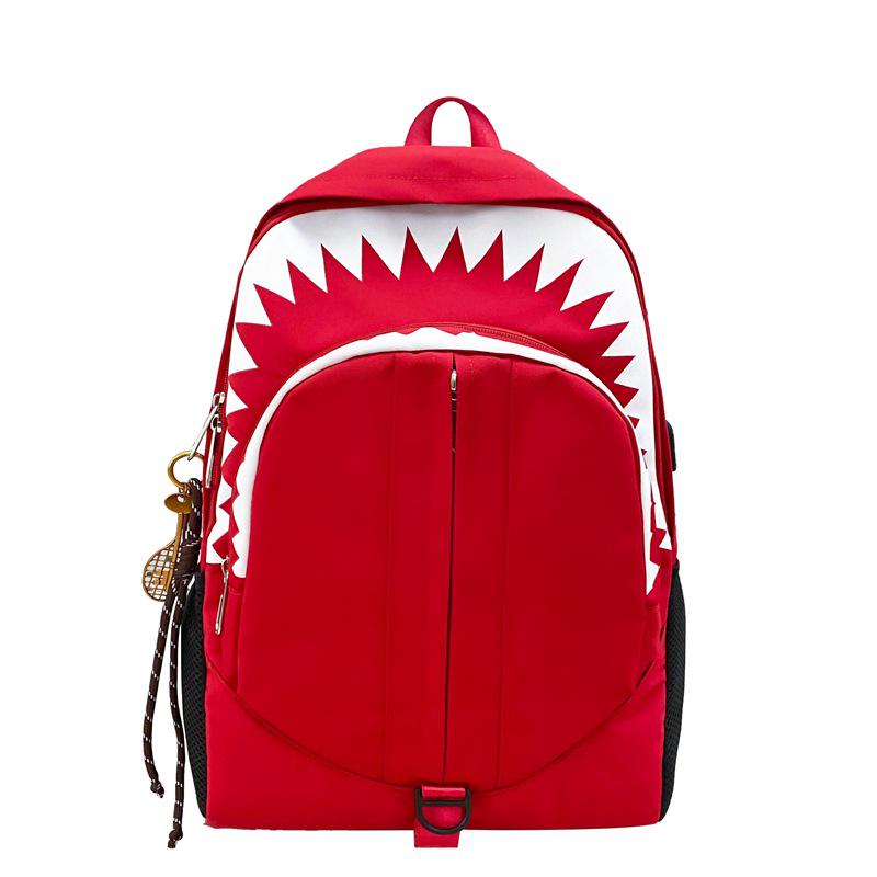 Shark Luminous Funny Backpack: Trendy, Versatile, Large-Capacity School and Travel Bag