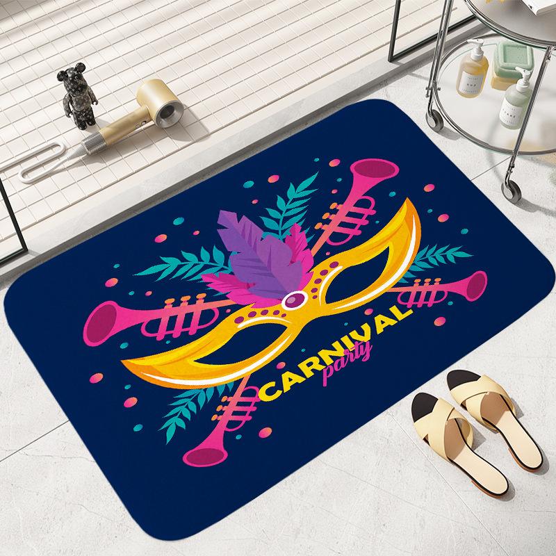 Brazil Carnival Festival Floor Carpet Door Mat Washable Non-Slip Living Room Sofa Chairs Area Mat Kitchen Bedroom Decoration