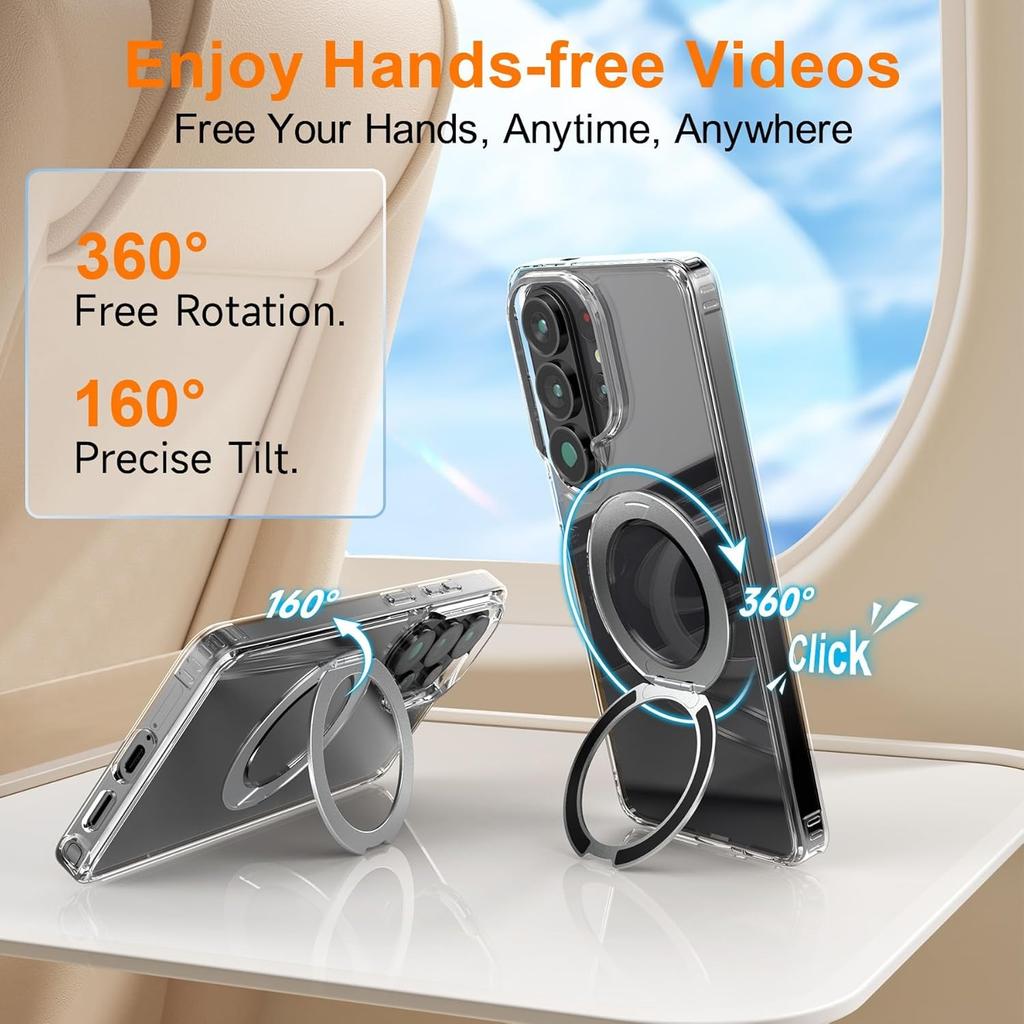360° Magnetische Halterung Hülle Für Samsung Galaxy S26 Ultra S25 S24 Plus S23 Für Magsafe Klare Ständer Halter Kabelloses Lade Cover