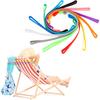 CCINEE 12 Pack Beach Towel Bands for Beach Chair, Stretchable Silicone Towel Holder for Cruise Chairs Elastic Towel Craber Clips for Sorting and