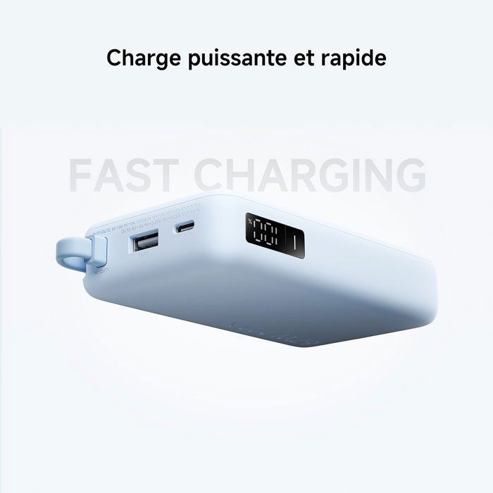Xiaomi 67W Power Bank 10000 (Câble intégré) Bleu - 67W charge rapide - Câble USB‑C intégré - Autorisée avion <100Wh