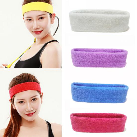 Outdoor Sport Sweatband Headband Yoga Gym Unisex Stretch Solid Color Hair Band
