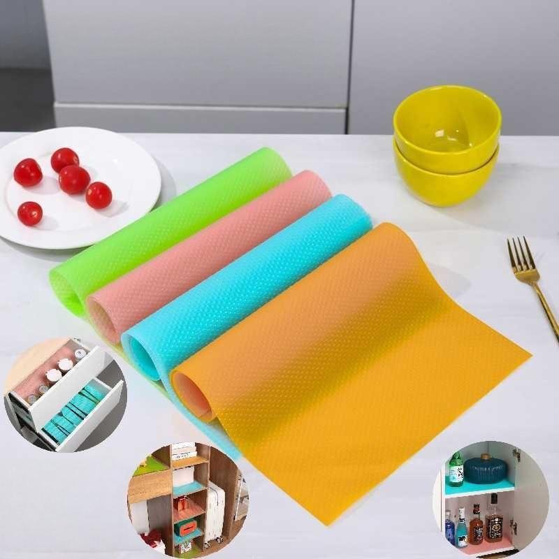 4Pcs Cuttable Drawer Shelf Liner Mat Waterproof Anti Slip Dustproof Cabinet Refrigerator Pad Table Mat For Kitchen Home Storage
