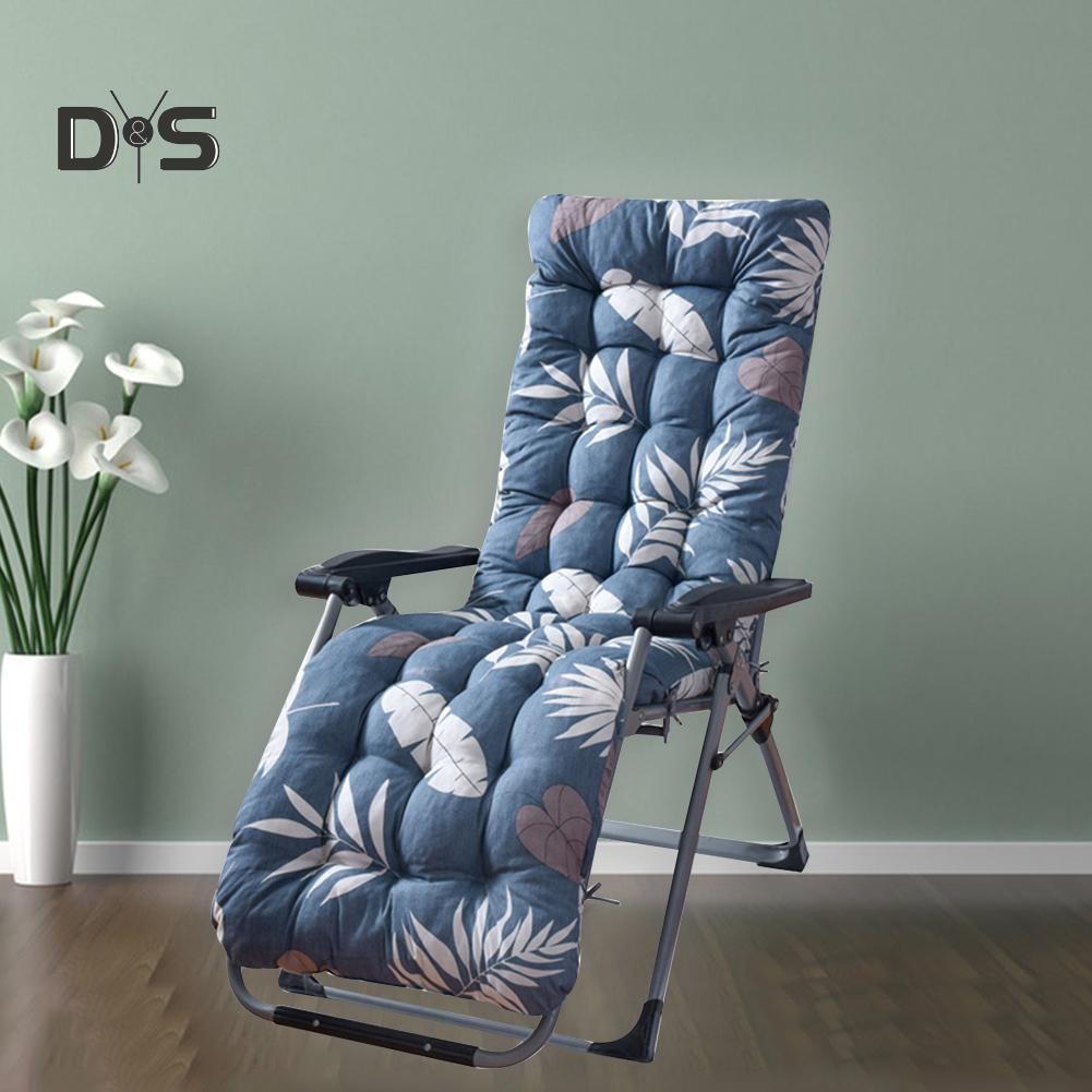 Blooming Bouquet Foldable Leaf Print Double-sided Lounge Chair Cushion Pad Soft Thicken Seat Mat
