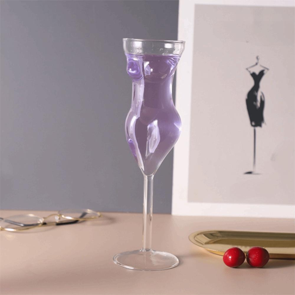 Bicchiere da Cocktail Corpo Femminile Visibile Bicchiere da Whisky Trasparente Tazza Alta Elegante Pub