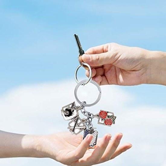 Formemory Attack on Titan merchandise Survey Corps Wings Freedom tools keychain anime keyring accessories bag pendant fashion lightweight stylish gift