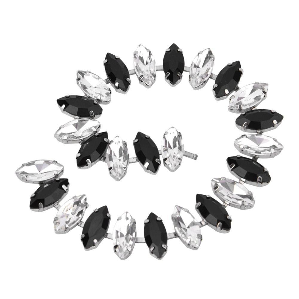 1pcs Crystal Glass Sew On Rhinestone Chain Marquise Shape Crystal Rhinestone Chain For Accessories