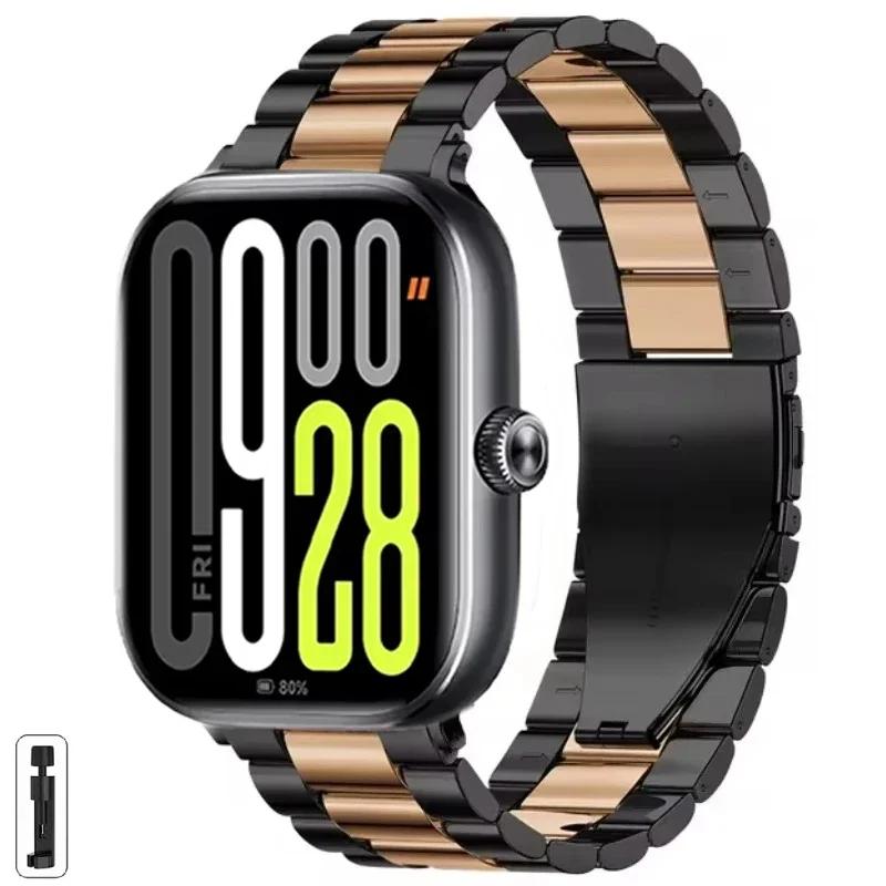 

Модний металевий ремінець для Redmi Watch 5/Redmi Watch 4 Регульований браслет з нержавіючої сталі для Xiaomi Mi Band 9 Pro/8 Pro Ремінець для зап ястя For Miband 9 Pro