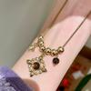 Retro Tiger Eye Cross Necklace - Y2K Gold Sweater Chain In Sweet, Cool, Spicy Girl Style