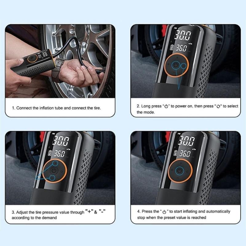 Wireless Car Air Compressor Air Pumps Electric Tire Inflator Pumps for Motorcycle Bicycles Air Pumps Tire Inflator