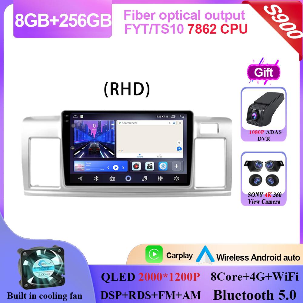 Carplay Android 14 For Toyota Raum 2 Z20 2003 - 2011 RHD Android Auto Radio Stereo Multimedia Player Navigation GPS NO 2din DVD