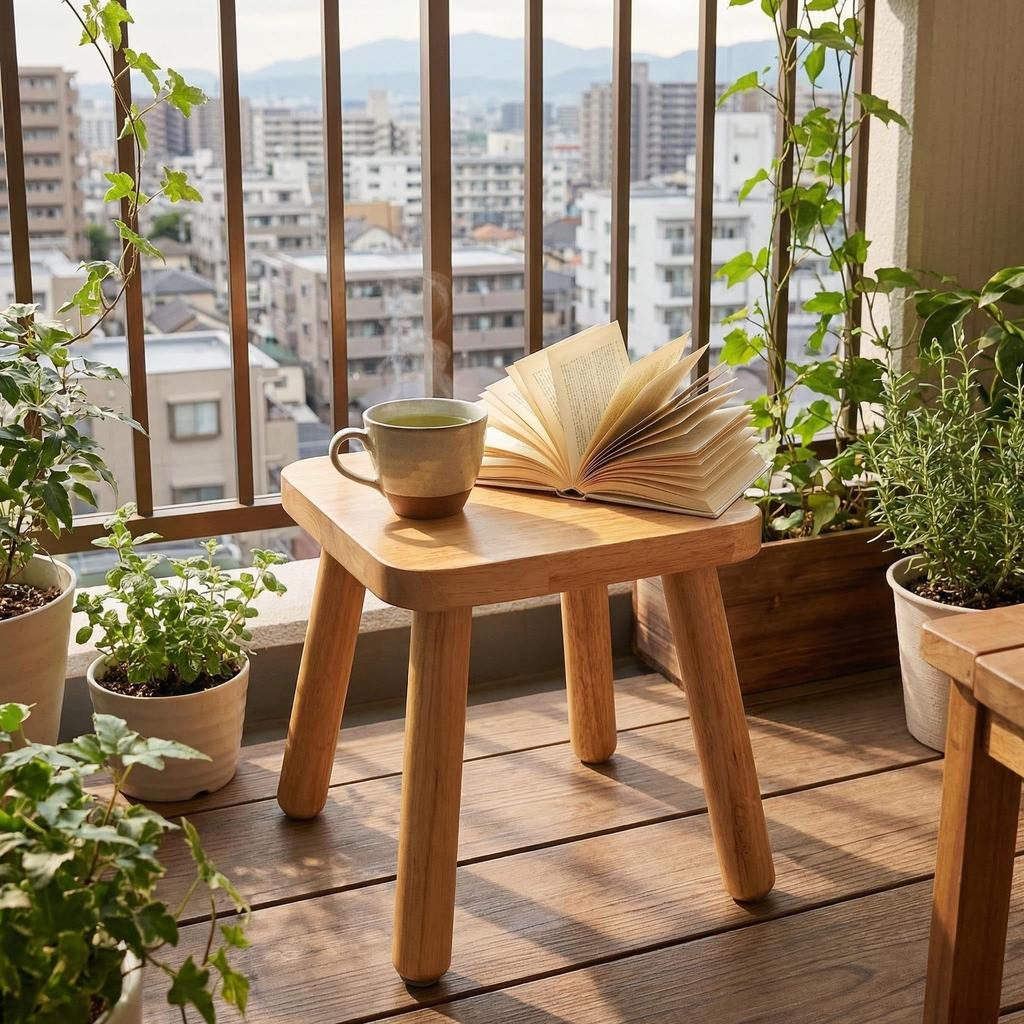Pinyunxuan Wooden Stool, Small Stool Made of Solid Rubberwood, Suitable for Adults and Children, Fashionable Colors, Very Suitable for Bedrooms, Bathr