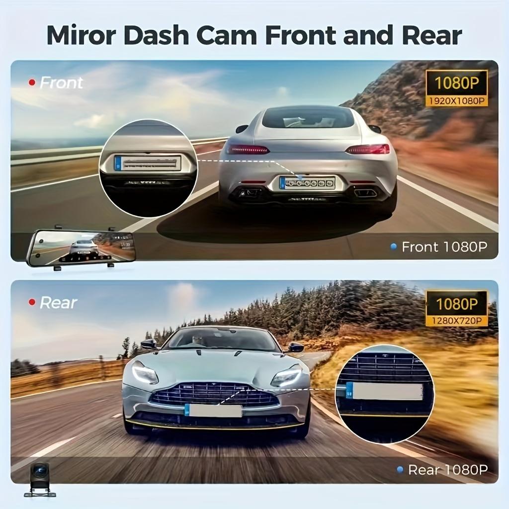 10 Inch IPS Touch Screen Dash Cam 1080P Wide Angle Lens Loop Recording Gravity Sensor Parking Monitoring