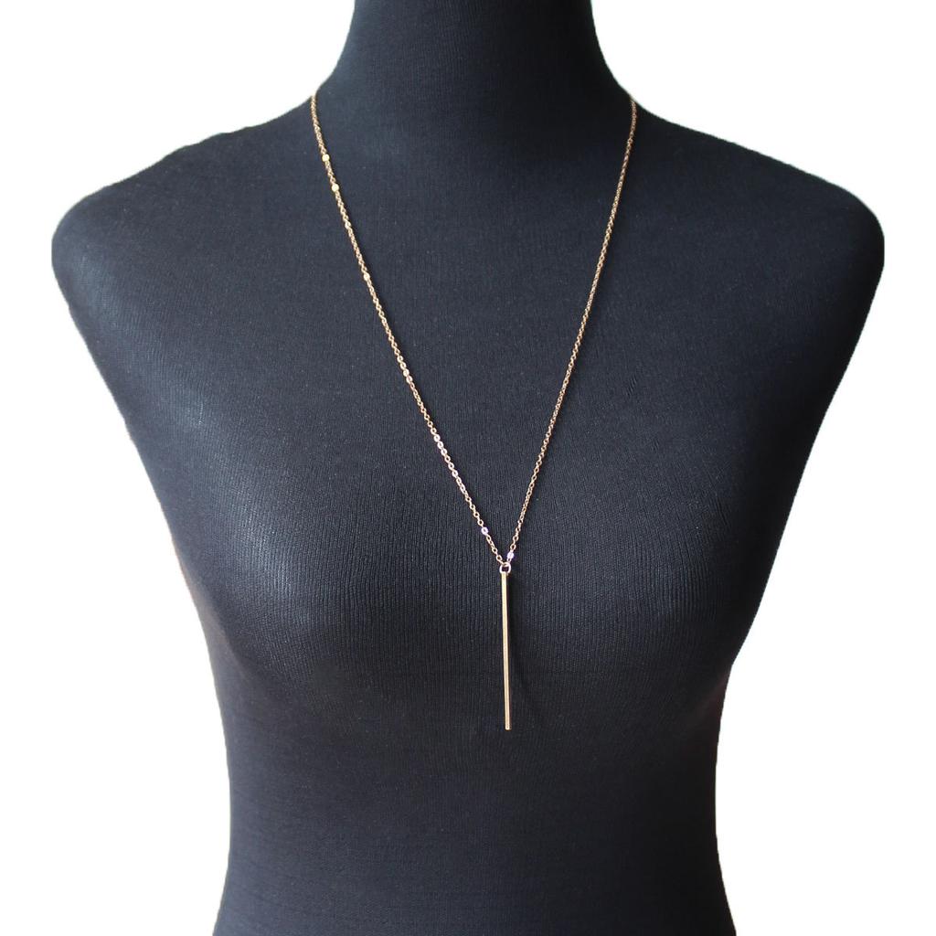 Necklace, European and American simple long stick lasso necklace popular handmade chain