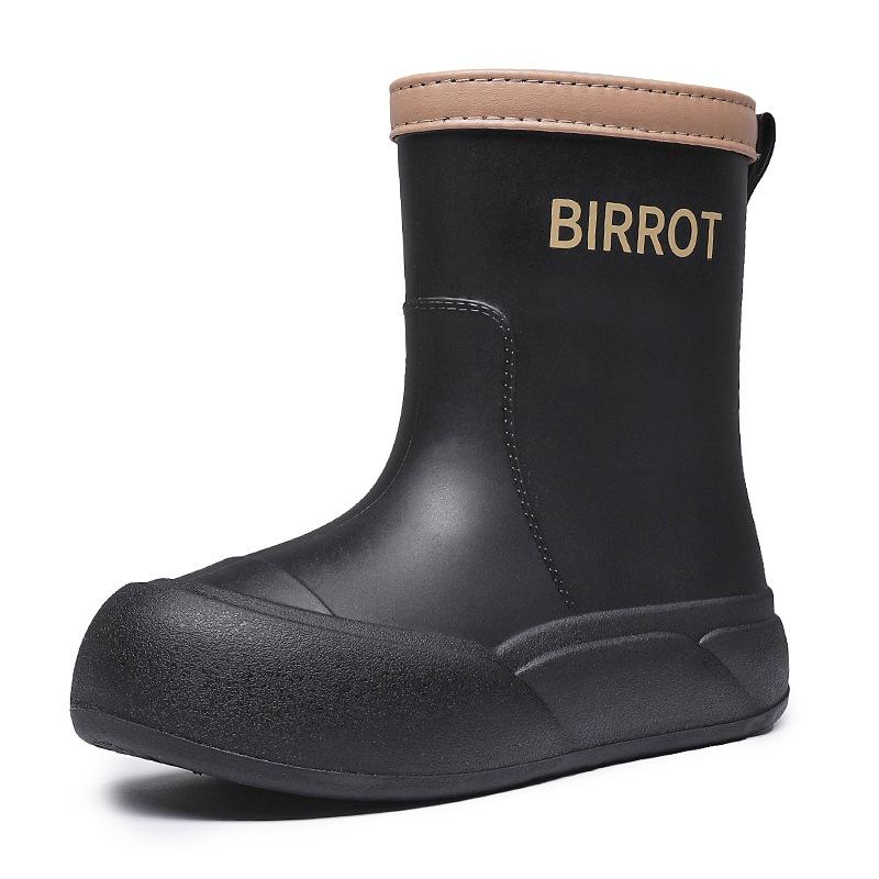 Medium tube rain shoes women wear fashion water shoes soft sole non-slip rubber shoes waterproof camping rain boots