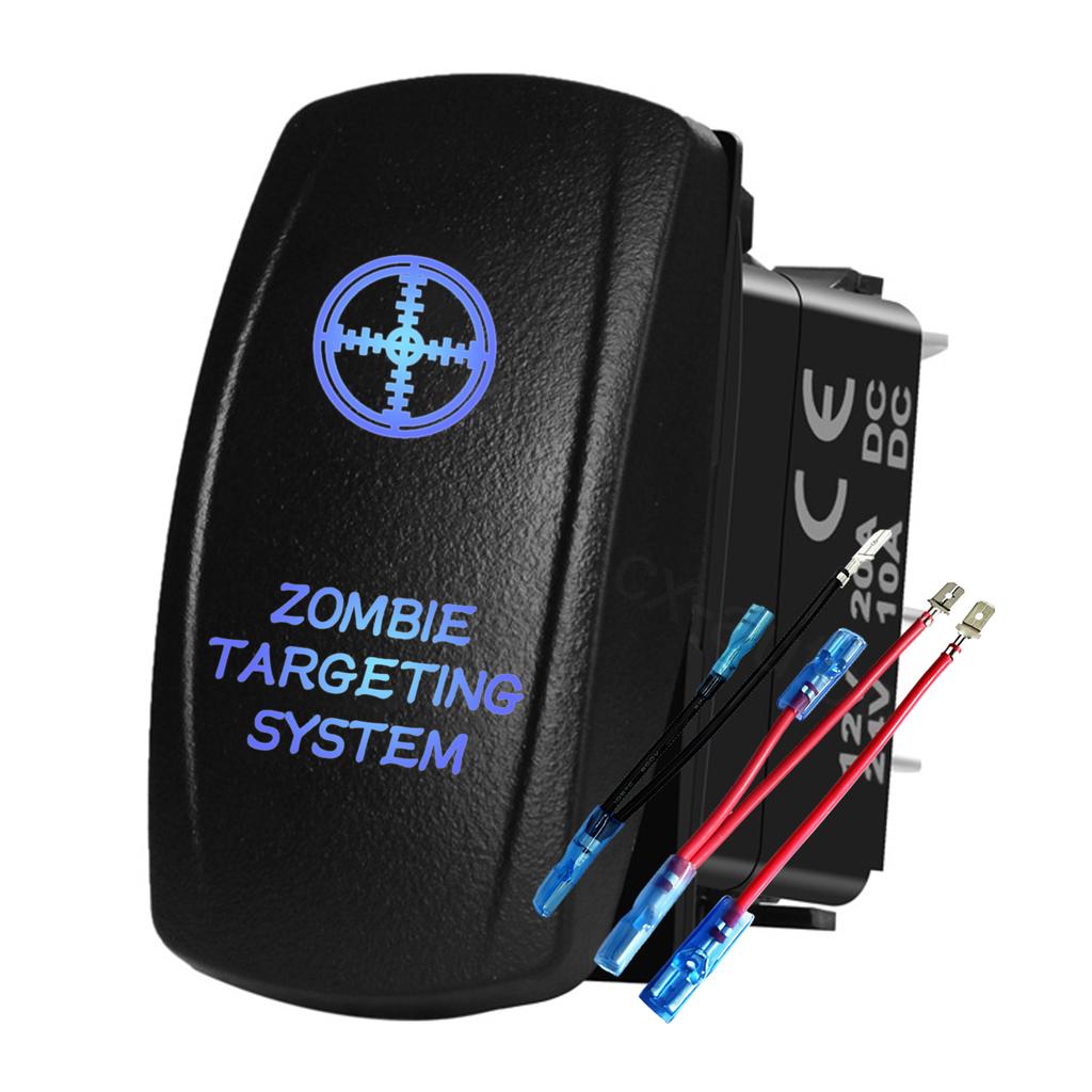 12V 24V Boat Trim Tabs Switch (ON)-OFF-(ON) Momentary Rocker Switch Waterproof Blue Light ON-OFF Toggle Switch With Harness Switches4