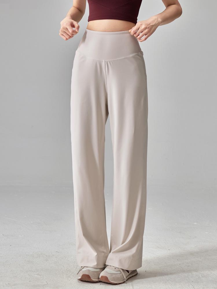 Women's Quick-Dry High Waist Yoga Pants - Slimming, Breathable, Straight-Leg Fitness Pants for Fall and Winter.