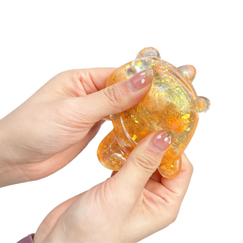 Squishy Turtle Fidget Toy Small Glitter Turtle Squeeze Toy Cute Animal Anti Stress Fidget Splat Decompressions Vent Squeeze Toy