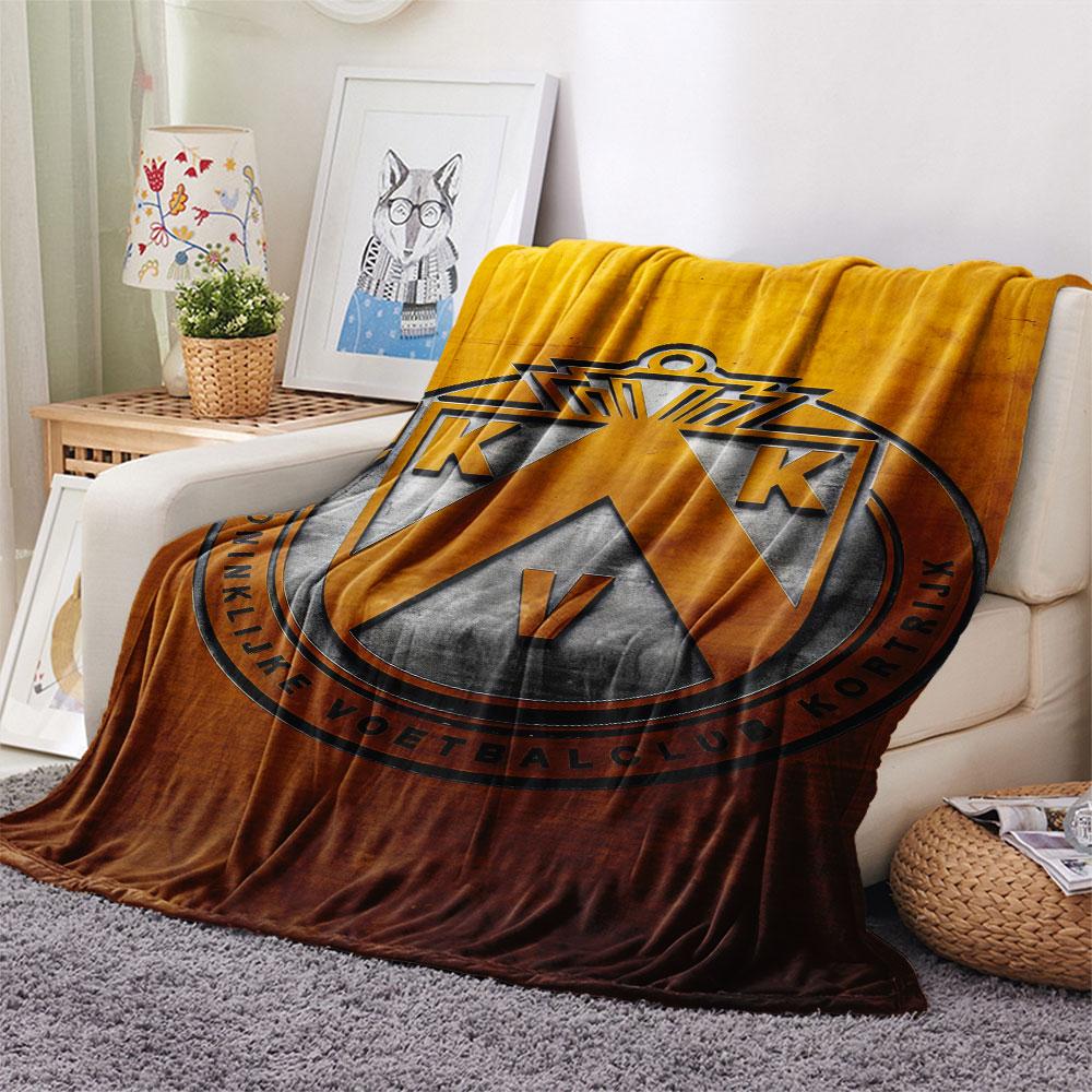 Coperta in Flanella con Logo Kortrijk, Alta Qualità, Confortevole per Tutte le Stagioni, Decorazione per la Casa, Calore e Comfort