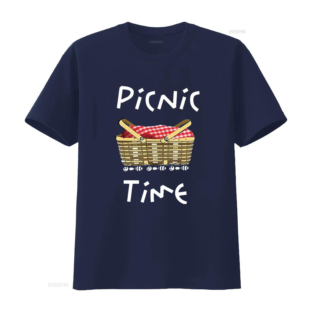 Picnic Time Ants Carry Off the Basket Funny Design T Shirt Vintage Washed Breathable Fashion Unisex Versatile