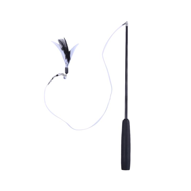 

Игрушка для кошек, супердлинная, трехсекционная, телескопическая палка, палка для дразнилки, сменная головка для дразнилки, принадлежности для кошек, новые чёрный