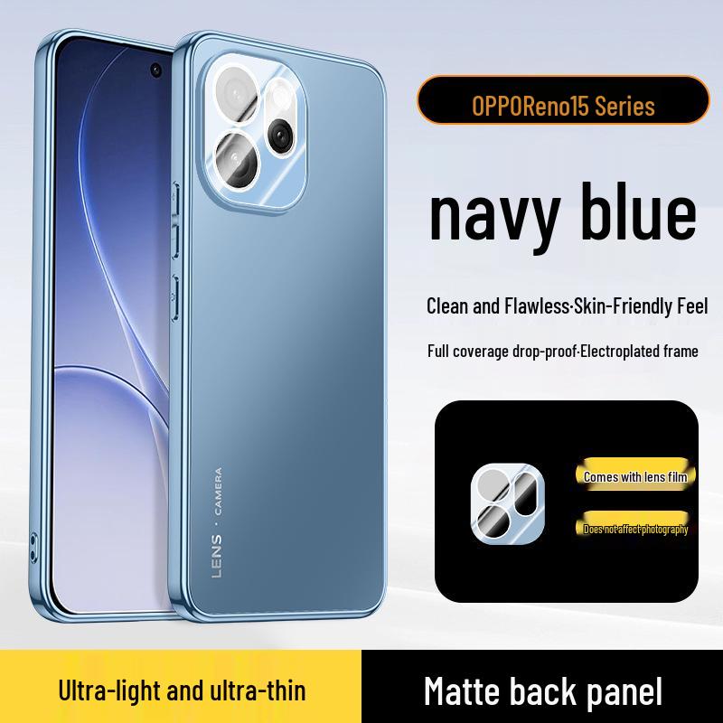 

Matte Electroplated Phone Case for Reno 10/11/12/13/14/15/15Pro with Built-In Lens Reno8Pro