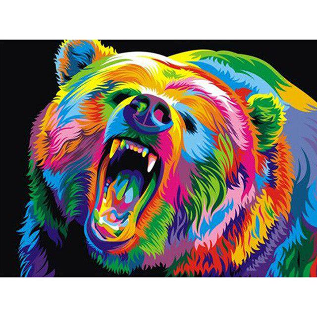 Oljemaleri DIY 5D Diamantmaleri Korssting Tiger Diamantbroderi Dyr Helrund Harpiks Rhinestones Mosaikk Hjemdekor